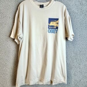 OBEY  The Endless Summer T Shirt Size Large Double Sided Graphic Tee